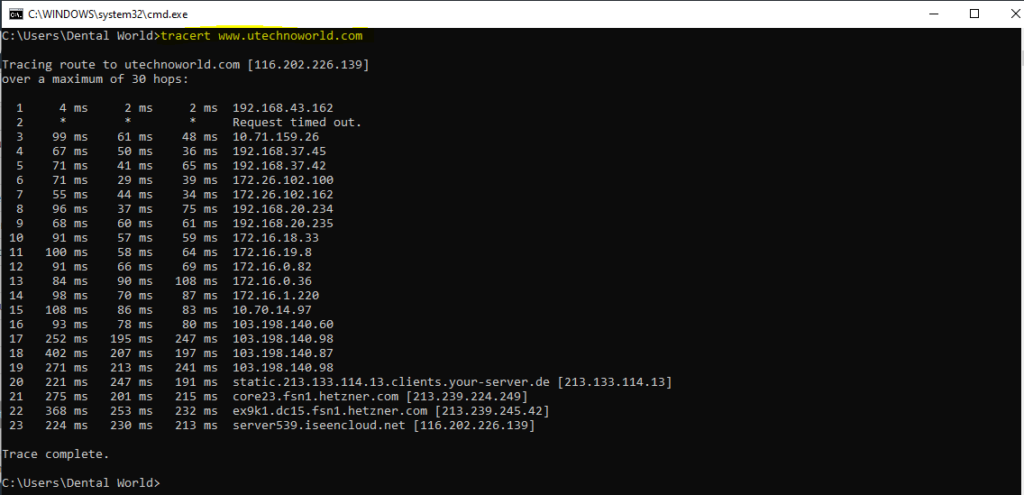 Tracert Troubleshoot 