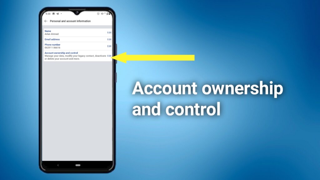 Account ownership and control