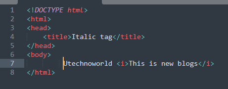 Italic tag